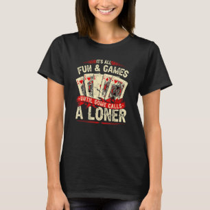 T-shirt Euchre Card Game, Appelez Un Loner, Funny Retro Eu