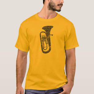 T-shirt Euphonium Formé Word Art Black Text