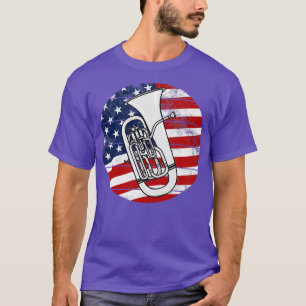 T-shirt Euphonium USA Drapeau Euphoniumist Brass Musicien 