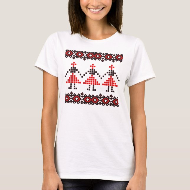 T-shirt Europe de l'Est Motif, folklore traditionnel, folk (Devant)