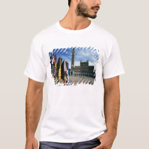 T-shirt Europe, Italie, Toscane, Sienne. Piazza del
