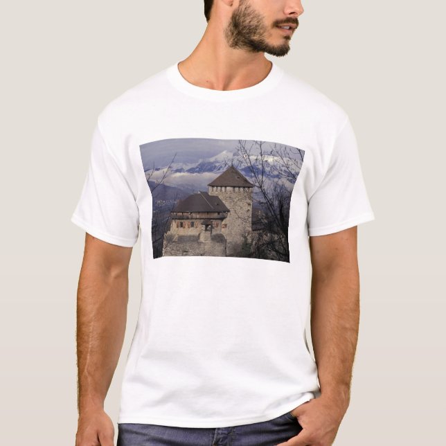 T-shirt Europe, Liechtenstein, Vaduz. Le château de Vaduz, (Devant)