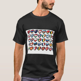 T-shirt Eurovision Chanson Concours drapeaux Coeurs Masque