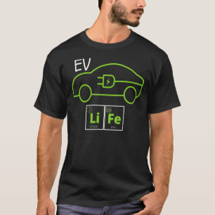 T-shirt EV Vie automobile Tableau périodique Mode Éco Élec