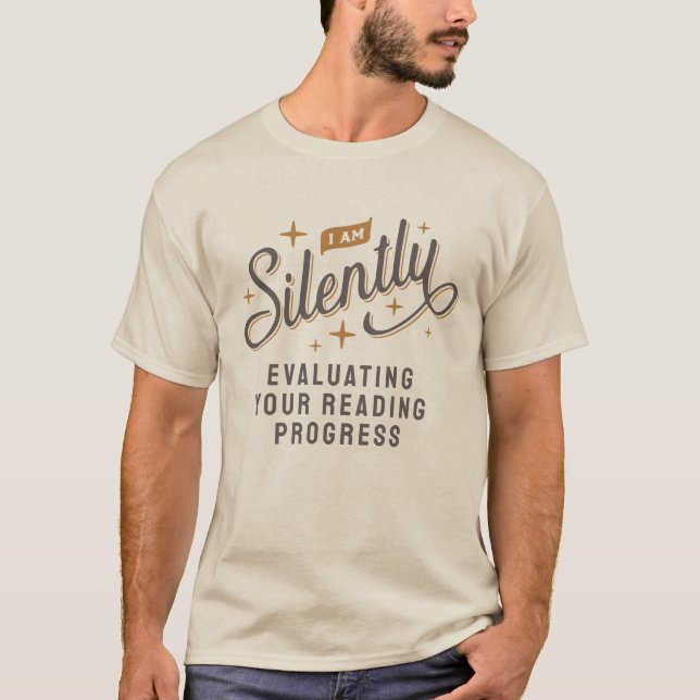 T-shirt Évaluer en silence la progression de la lecture am (Devant)