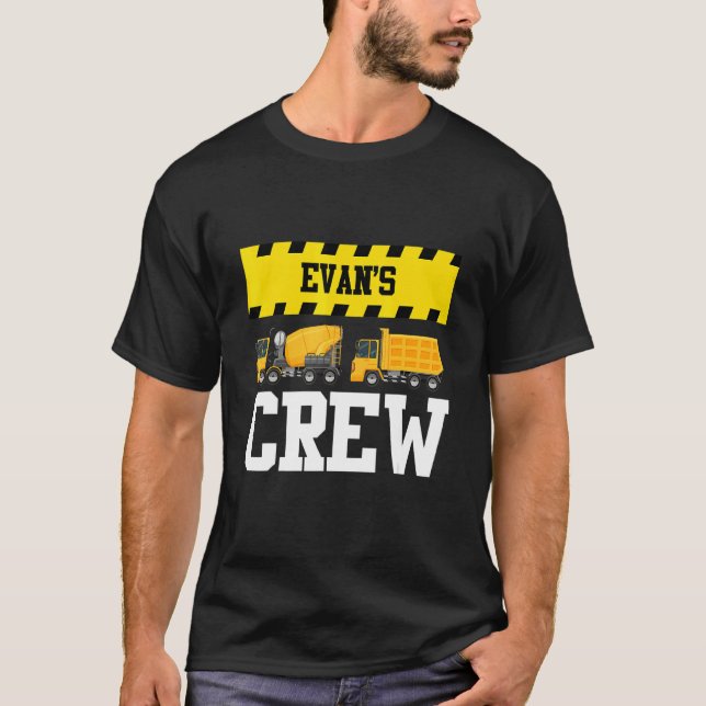 T-shirt Evan Construction Crew Doublon Personnalisé Camion (Devant)