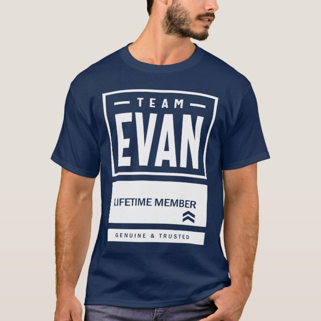 T-shirt Evan Nom personnalisé Cadeau Anniversaire (Devant)