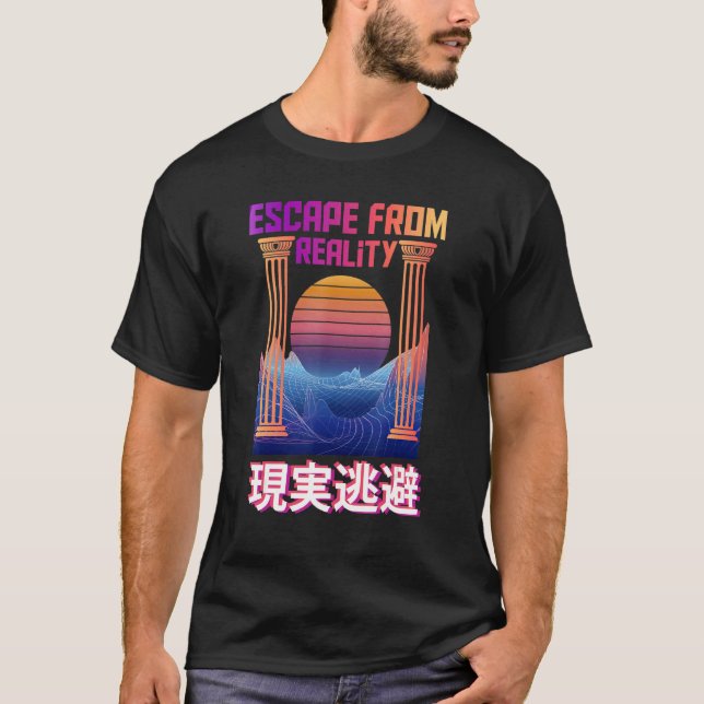 T-shirt Évasion de la réalité Vaporwave Vêtements (Devant)