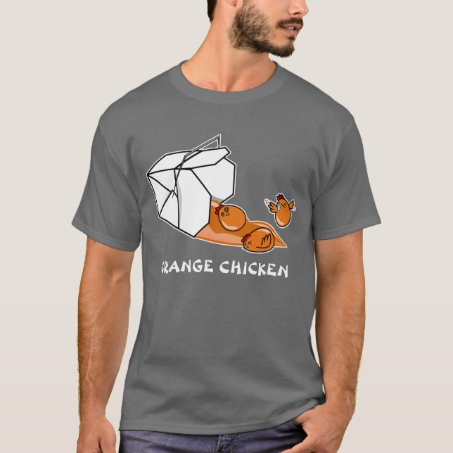 T-shirt Évasion orange de poulet (Devant)