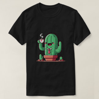 T-shirt Even cacti drink coffee