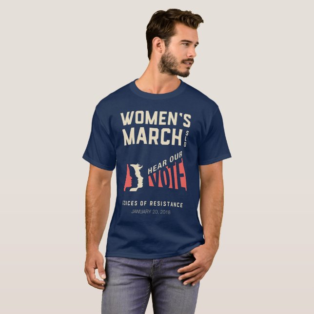 T-shirt Événement de mars SLO janvier des femmes des (Devant entier)