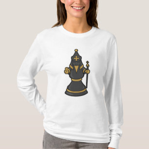 T-shirt Évêque aux échecs avec le personnel