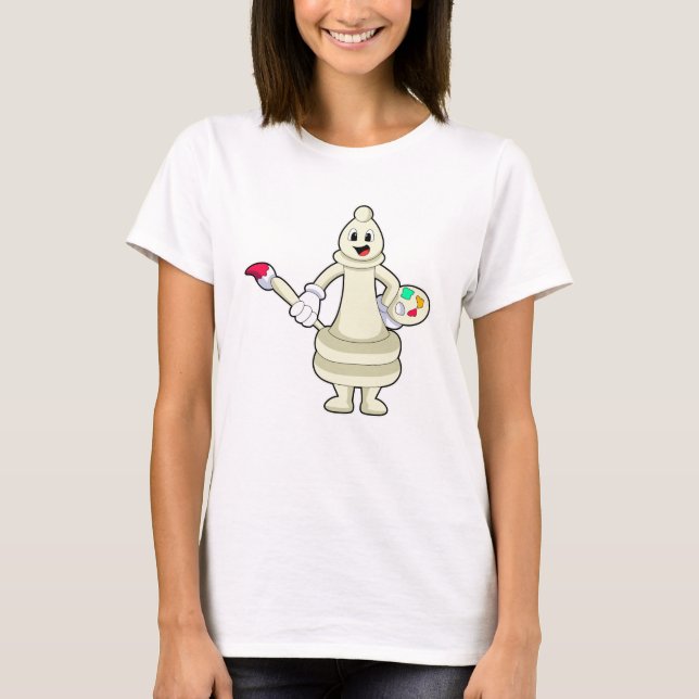 T-shirt Évêque comme peintre avec pinceau et couleur (Devant)