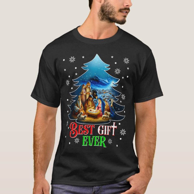 T-shirt Ever Christmas Jesus Nativity Scene Merry Christma (Devant)