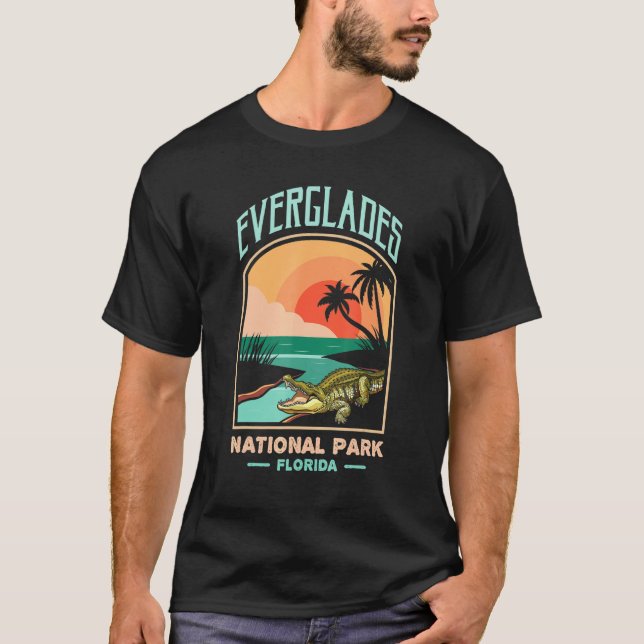 T-shirt Everglades Parc National Us Crocodile Floride Alli (Devant)