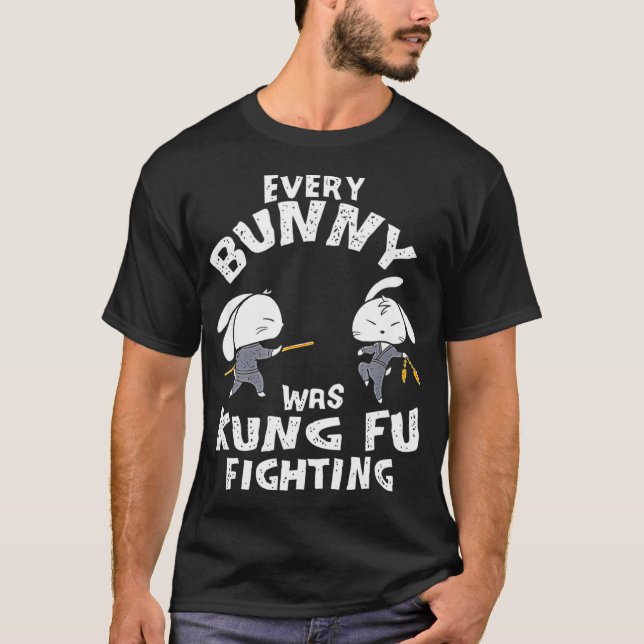 T-shirt Every Bunny Was Kung Fu Fighting  Ninja Easter (Devant)