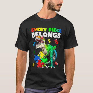 T-shirt Every Piece Belongs Dinosaur Autism Awareness Puzz