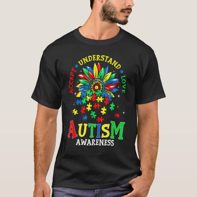 T-shirt Everybody Autism Awareness Accept Understand Love  (Devant)
