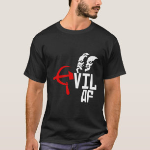 T-shirt Evil Af Hammer Sickle Funny Anti-Communiste Social
