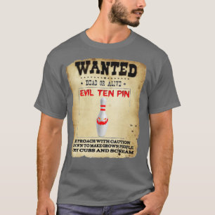 T-shirt Evil Dix Pin 10 Drôle Bowling Manche Court