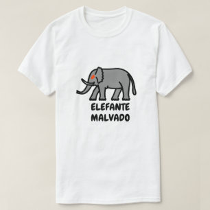 T-shirt Evil éléphant et texte espagnol elefante malvado