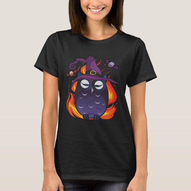 T-shirt Evil Owl Witch Scary Owl Lover Halloween (Devant)