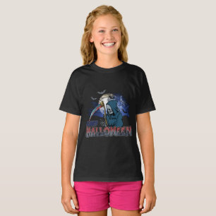 T-shirt Evil Skeleton In Scary Dark Night Halloween
