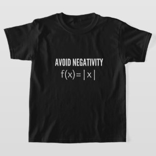 T-shirt éviter l'équation de maths de négativité