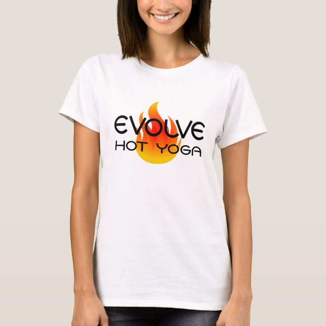 T-shirt Évoluez la pièce en t chaude de yoga (Devant)