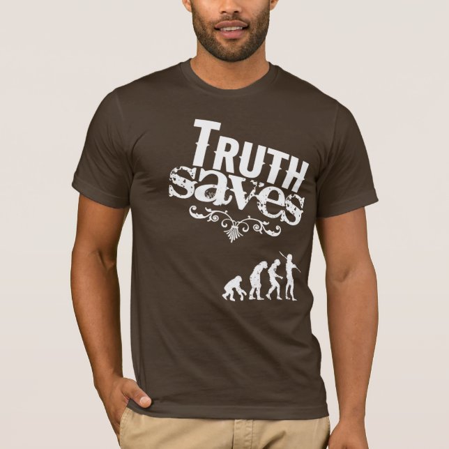 T-shirt Évolution (brun) (Devant)
