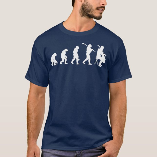 T-shirt Evolution Cellist Jazz Musicien Cadeau Cello (Devant)