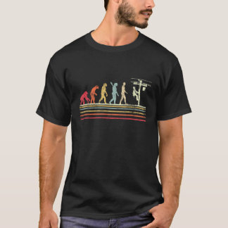 T-shirt Évolution cool de style rétro de l'électricien de