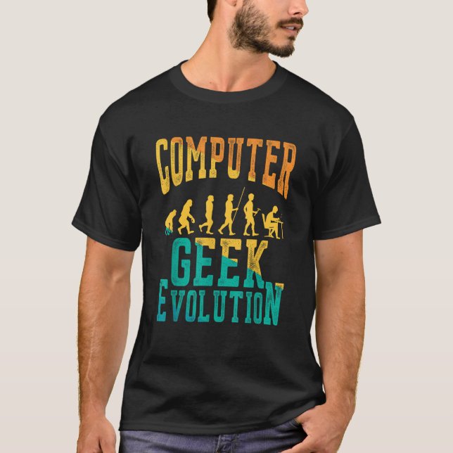 T-shirt Évolution de geek informatique Geek informatique J (Devant)
