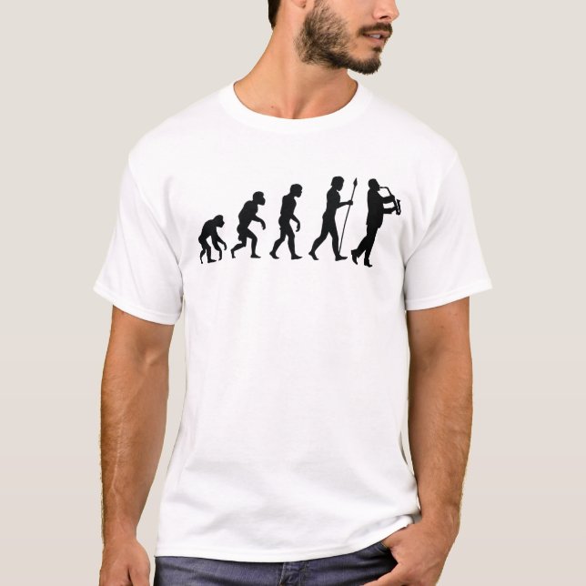 T-shirt Évolution de joueur de saxophone (Devant)