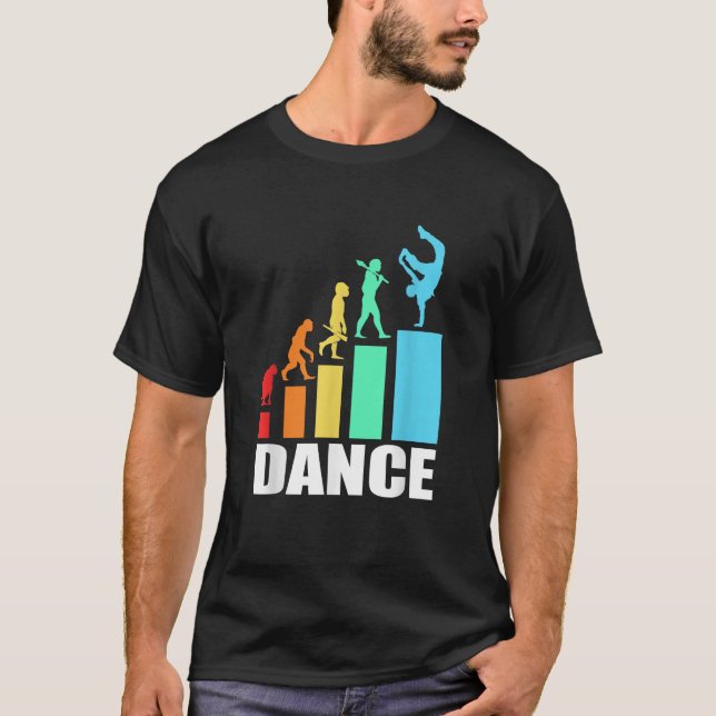 T-shirt Évolution de la danse break Danse break rétro  (Devant)