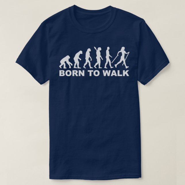 T-shirt Évolution de la marche nordique (Design devant)
