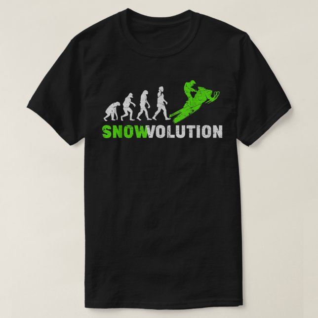 T-shirt Evolution de la motoneige à retro Etrem Hiver Spo (Design devant)