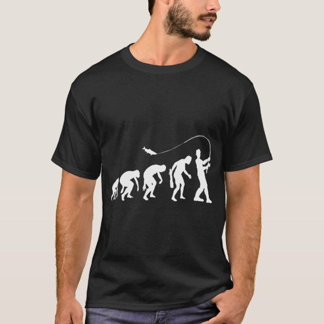 T-shirt Évolution de la pêche - Amusing Evolution Amateur  (Devant)