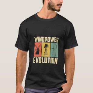 T-shirt Évolution de la puissance éolienne féminine Rétro