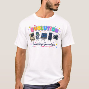 T-shirt Évolution de la technologie reliant les génération