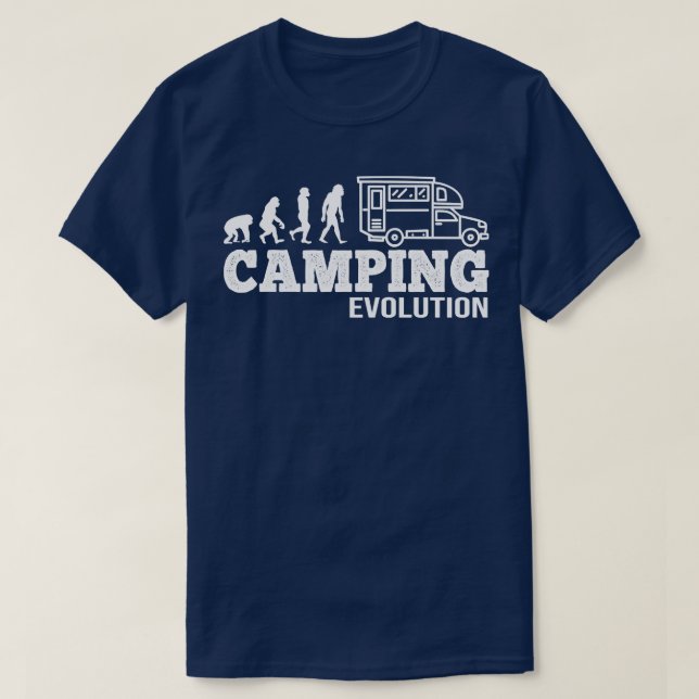 T-shirt Evolution du Camping I Funny Camper cadeau (Design devant)