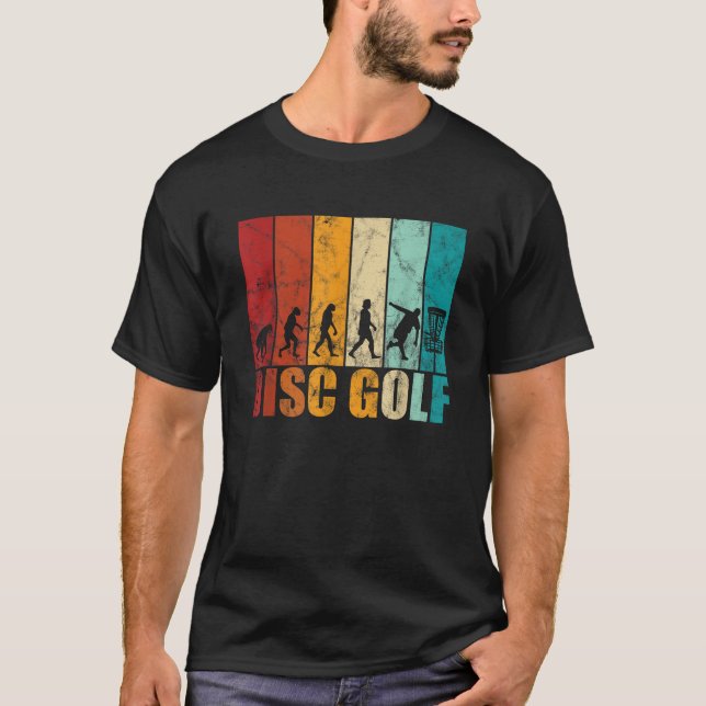 T-shirt Évolution du disc golf conception rétro disc golfe (Devant)