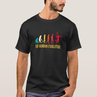T-shirt Evolution Graphique Badminton Joueur Shuttlecock S
