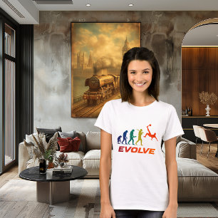 T-shirt Évolution humaine en silhouette de football modern