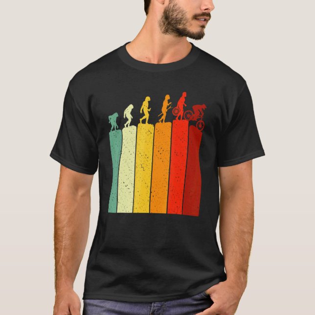 T-shirt Evolution MTB Mountain Biking Bicycle For Biker Me (Devant)