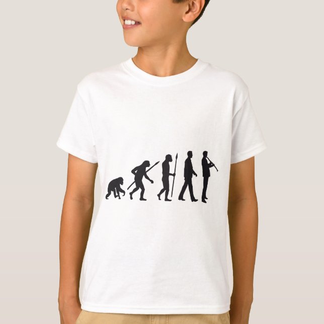 T-shirt évolution of clarinet plus player (Devant)