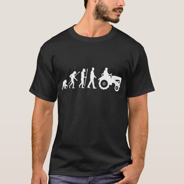 T-shirt evolution of man farmer wittor tractor (Devant)