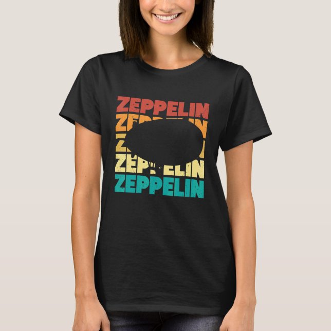 T-shirt Evolution Retro Zeppelin Dirigible Blimp Airship (Devant)