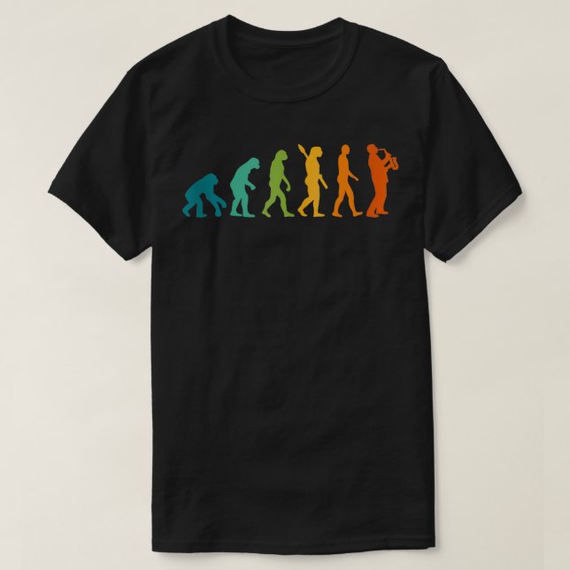 T-shirt Evolution Saxophone Player 2 (Design devant)