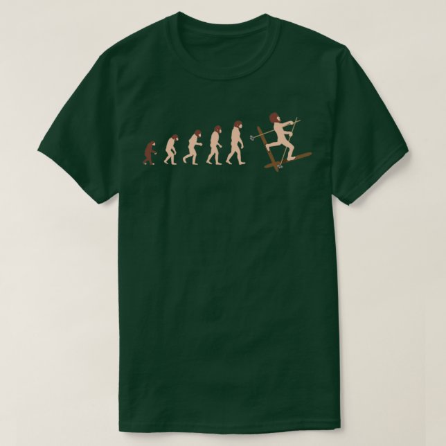T-shirt Evolution Ski Evolution Idée cadeau (Design devant)